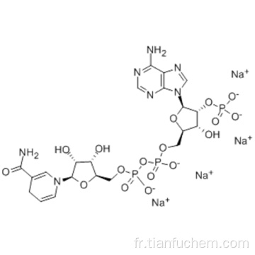 Adénosine5 &#39;- (trihydrogène diphosphate), 2&#39; - (dihydrogénophosphate), P&#39;®5&#39;-ester avec le 1,4-dihydro-1-bD-ribofuranosyl-3-pyridinecarboxamide, sel de sodium (1: 4) CAS 2646- 71-1